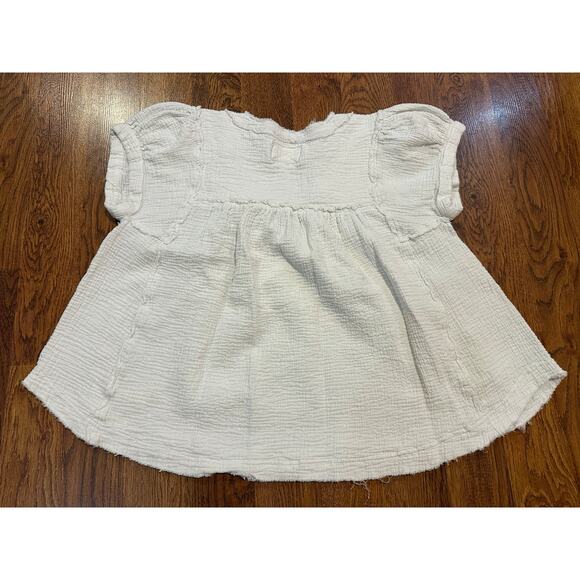 We The Free Women's Horizon Double Gauze Cotton Top – White – Size Medium - Picture 2 of 7